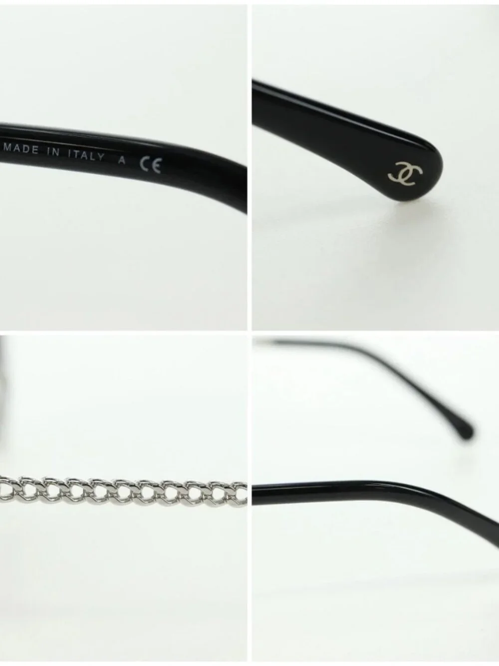 CHANEL Sunglasses metal Silver tone 4242 CC Auth 177100V